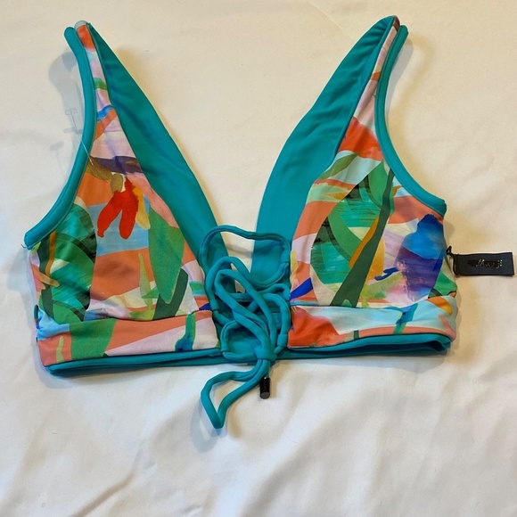New! Maaji reversible aquatic allure bikini top tropical floral 14447 - Picture 6 of 16